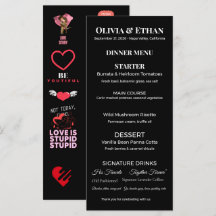 Flat Wedding Menu | Elegant Custom Reception Card
