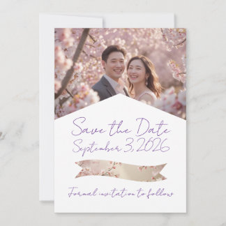 Flat Wedding Save The Date Card