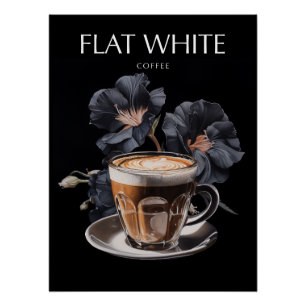 Flat White Coffee Art Poster