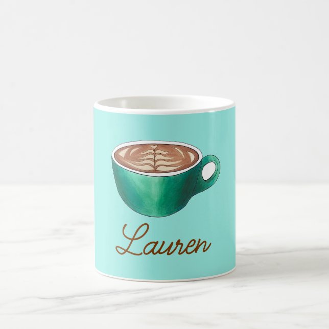 Flat White Latte Cappuccino Coffee Personalised Coffee Mug (Center)
