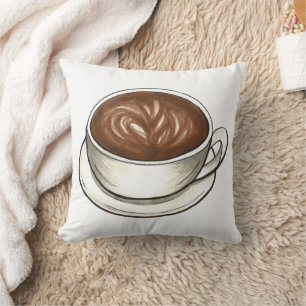 Flat White Latte Cappuccino Coffee Shop Barista Cushion