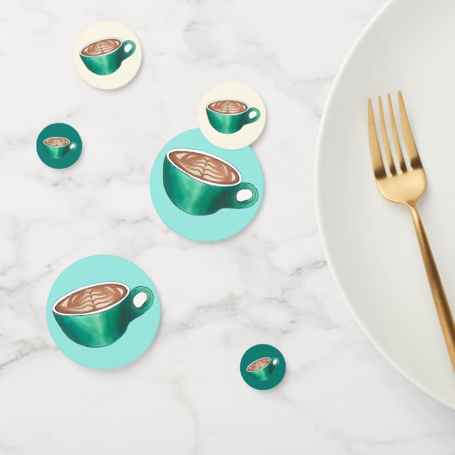 Flat White Latte Cappuccino Coffee Shop House Café Confetti (Group)