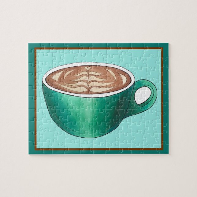 Flat White Latte Cappuccino Coffee Shop House Café Jigsaw Puzzle (Horizontal)