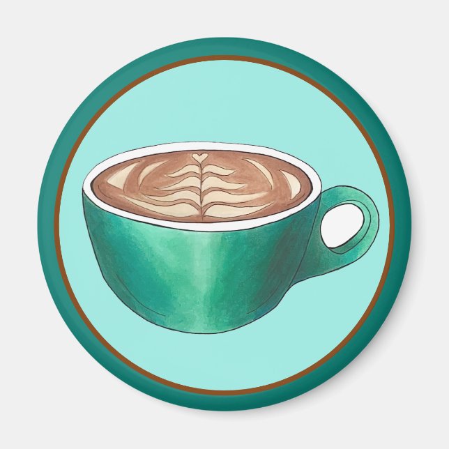 Flat White Latte Cappuccino Coffee Shop House Café Magnet (Front)