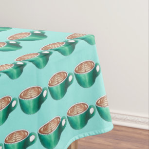 Flat White Latte Cappuccino Coffee Shop House Café Tablecloth
