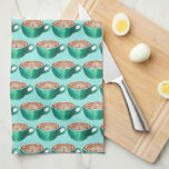 Flat White Latte Cappuccino Coffee Shop House Café Tea Towel<br><div class="desc">Design features an original marker illustration of a flat white coffee (or a cappuccino or latte!) in a teal blue green cup. Ideal for a coffee hour, coffee klatch, coffee shop, café, or kitchen decoration. Also perfect for any coffee lover or caffeine addict. This coffee cup design is also available...</div>