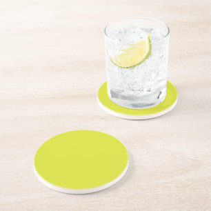 Flat Yellow Background – Back-to-School Texture Coaster