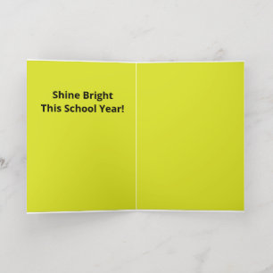 Flat Yellow Background – Back-to-School Texture Foil Greeting Card