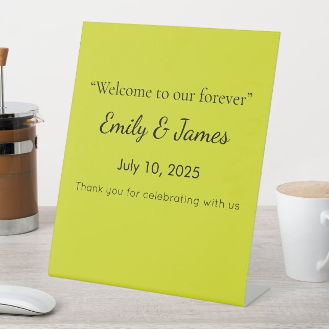 Flat Yellow Background – Back-to-School Texture Pedestal Sign (In SItu)