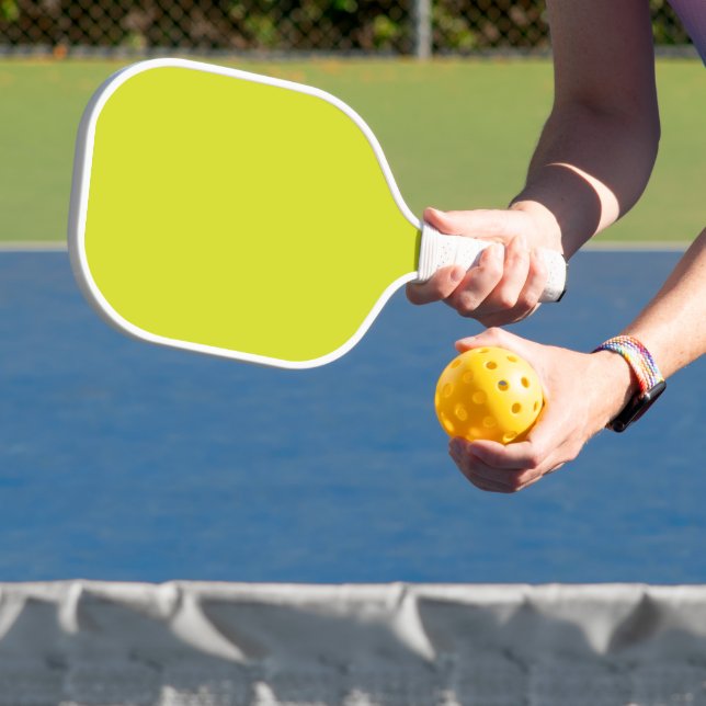 Flat Yellow Background – Back-to-School Texture Pickleball Paddle (Insitu)