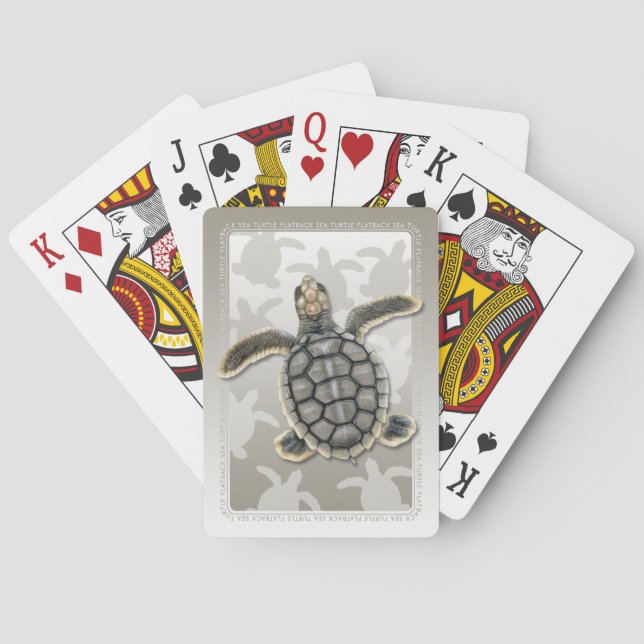 Flatback Sea Turtle Hatchling Playing Cards (Back)