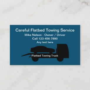 Flatbed Towing And Wrecker Service Business Card