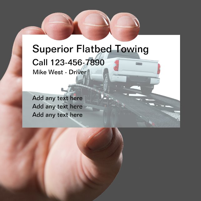 Flatbed Towing Services Local Business Cards (Creator Uploaded)