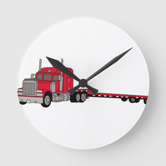 Flatbed Truck Round Clock (Front)