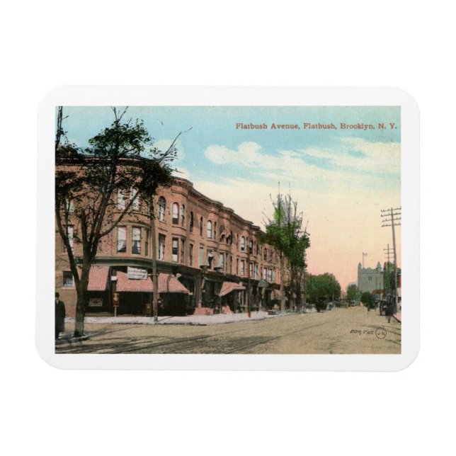 Flatbush Ave., Brooklyn, New York Vintage  Magnet (Horizontal)