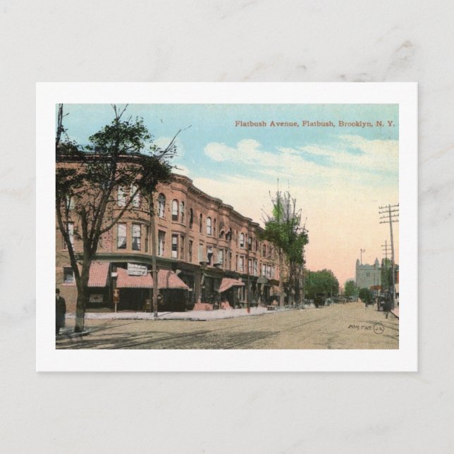 Flatbush Ave., Brooklyn, New York Vintage Postcard (Front)