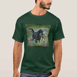 Flatcoated Retriever with duck T-Shirt