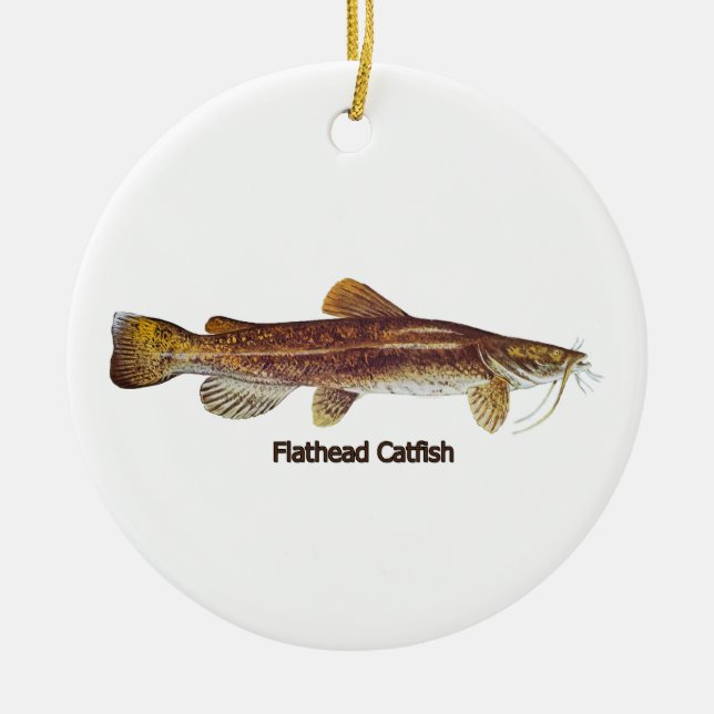 Flathead Catfish Ceramic Ornament (Front)