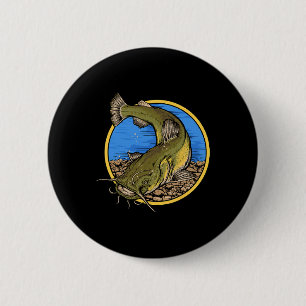 Flathead Catfish Fishing 6 Cm Round Badge