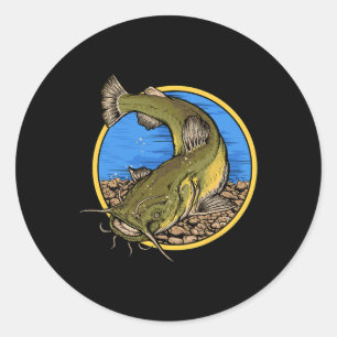 Flathead Catfish Fishing Classic Round Sticker