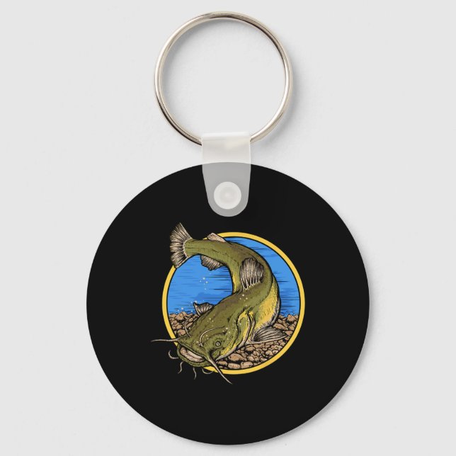 Flathead Catfish Fishing  Key Ring (Front)