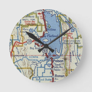 Flathead Lake and Polson Round Clock