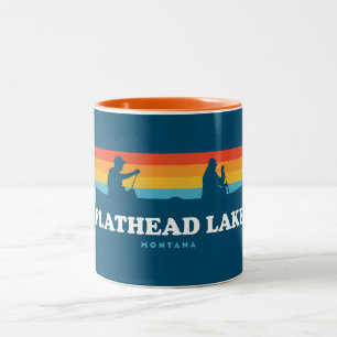 Flathead Lake Montana Canoe Two-Tone Coffee Mug