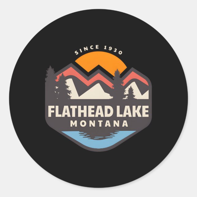 Flathead Lake Montana Classic Round Sticker (Front)