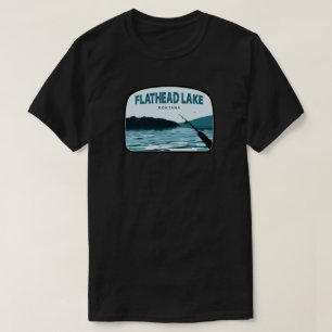 Flathead Lake Montana Fishing Rod T-Shirt