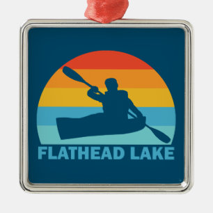Flathead Lake Montana Kayak Metal Ornament