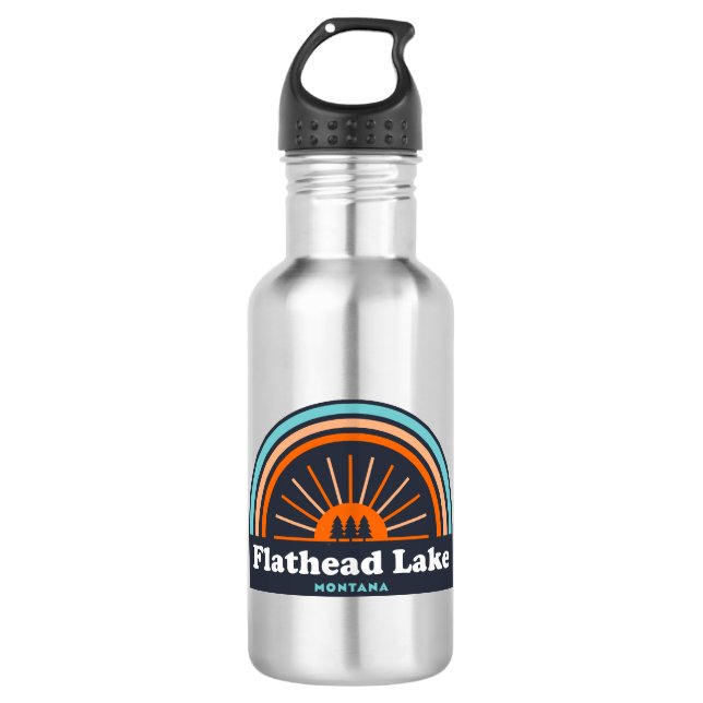 Flathead Lake Montana Rainbow 532 Ml Water Bottle (Front)