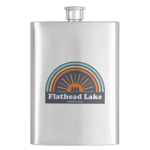 Flathead Lake Montana Rainbow Hip Flask