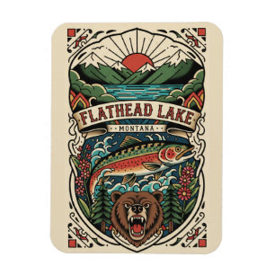 Flathead Lake Montana Travel Magnet