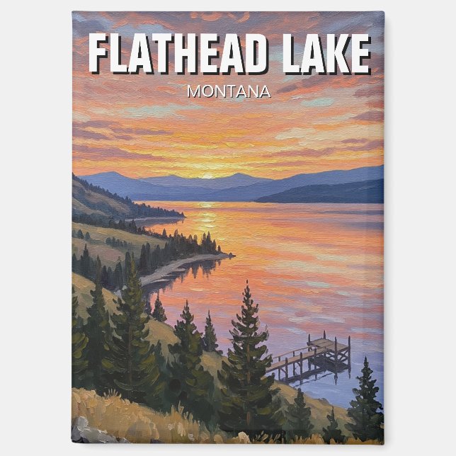 Flathead Lake Montana Travel Magnet (Front)