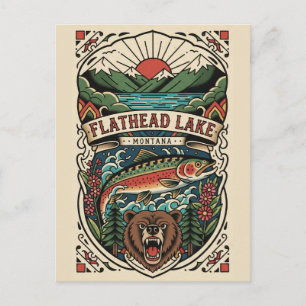 Flathead Lake Montana Travel Postcard
