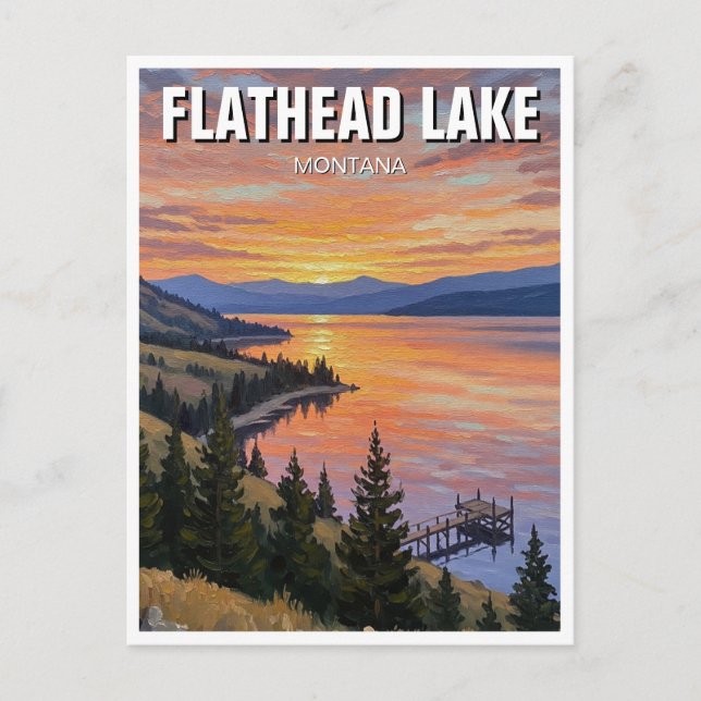 Flathead Lake Montana Travel Postcard (Front)