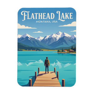 Flathead Lake USA Magnet