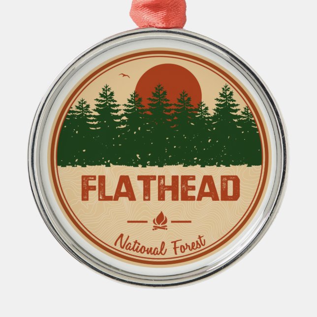 Flathead National Forest Metal Ornament (Front)