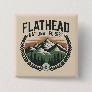 Flathead National Forest Montana Wilderness 15 Cm Square Badge