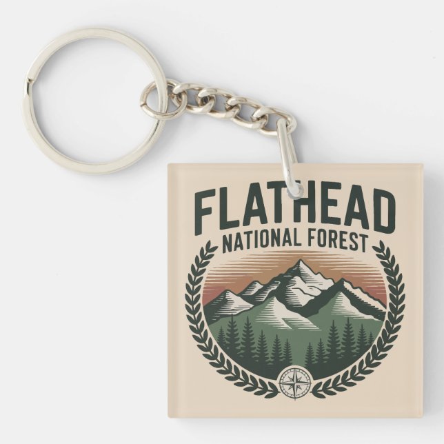 Flathead National Forest Montana Wilderness Key Ring (Front)