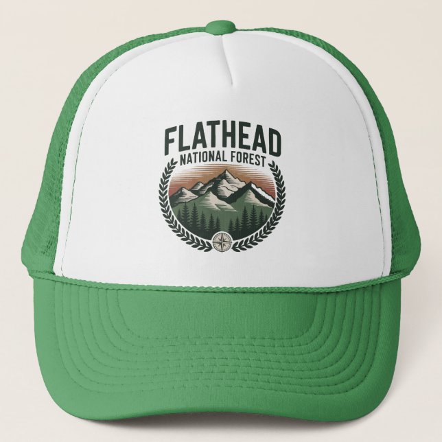 Flathead National Forest Montana Wilderness Trucker Hat (Front)
