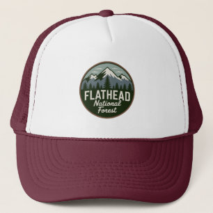 Flathead National Forest Scenic Mountain Landscape Trucker Hat