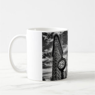 Flatiron Building and Clock in Black and White Coffee Mug