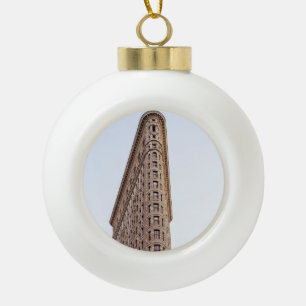 Flatiron building ceramic ball christmas ornament