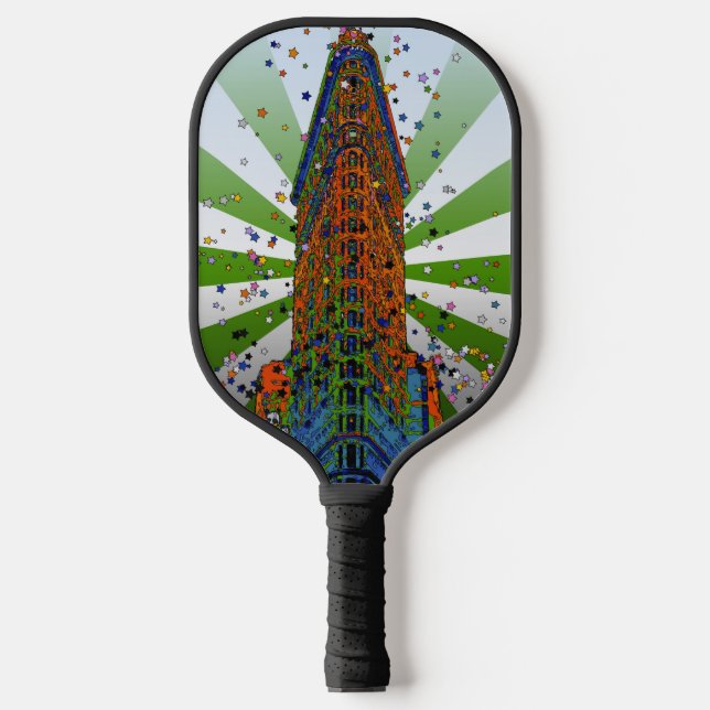Flatiron Building - Green & White Rays Pickleball Paddle (Front)