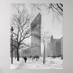 Flatiron Building in Winter, 1905. Vintage Photo Poster