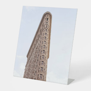 Flatiron building postcard pedestal sign