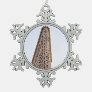 Flatiron building snowflake pewter christmas ornament