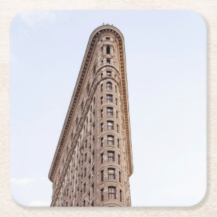 Flatiron building square paper coaster