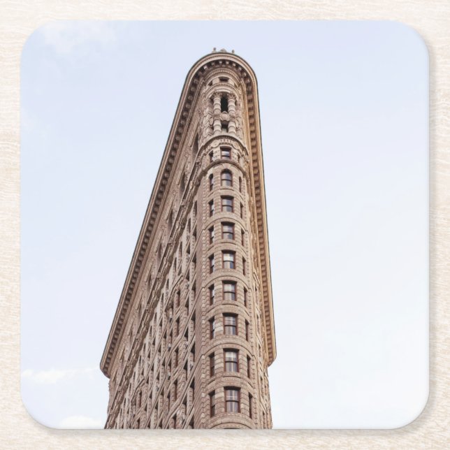 Flatiron building  square paper coaster (Front)
